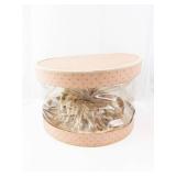 Dried Floral Arrangement in Pink Polka Dot Hatbox