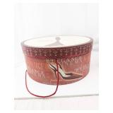 Vintage Cinema Round Hat Box - Decorative Storage with High Heel Design