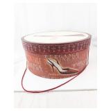 Vintage Cinema Round Hat Box - Decorative Storage with High Heel Design