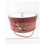 Vintage Cinema Round Hat Box - Decorative Storage with High Heel Design
