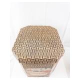 Foreman & Clark Hexagonal Hat Storage Box - Patterned Vintage Decor