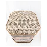 Foreman & Clark Hexagonal Hat Storage Box - Patterned Vintage Decor