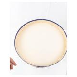 Hat Box - Navy & Beige Diagonal Stripes, Cylindrical with Rope Handles