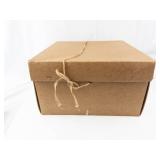 Vintage Brown Kraft Cardboard Box with Lid & Twine Closure