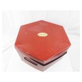 AXCESS - Hexagonal Red Gift/Hat Box with Lid & Black Rope Handles
