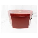 AXCESS - Hexagonal Red Gift/Hat Box with Lid & Black Rope Handles