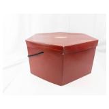 AXCESS - Hexagonal Red Gift/Hat Box with Lid & Black Rope Handles