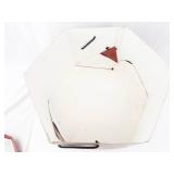 AXCESS - Hexagonal Red Gift/Hat Box with Lid & Black Rope Handles