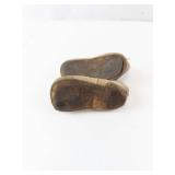 Infant Leather Baby Shoes - Vintage Lace-Up, ~3in Length, with Yellow Box