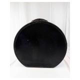 Vintage Round Leather Case For Storage For Hats Etc.- Patterned Interior