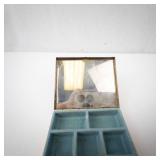 Vintage Mini Stained Glass Mosaic Jewelry Box With Mirror