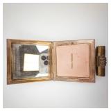 Helena Rubinstein Vanity Compact with Powder & REMOVEABLE LIPSTICK! - Gold Tone Vintage