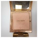 Helena Rubinstein Vanity Compact with Powder & REMOVEABLE LIPSTICK! - Gold Tone Vintage