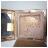 Helena Rubinstein Vanity Compact with Powder & REMOVEABLE LIPSTICK! - Gold Tone Vintage