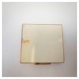Powder Compact - Vintage Gold-Tone Square Case with Built-In Mirror & Puff