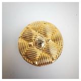 Estee Lauder New York London Round Gold Powder Compact - Pink Powder, Mirror, 2 1/4 in