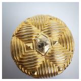 Estee Lauder New York London Round Gold Powder Compact - Pink Powder, Mirror, 2 1/4 in