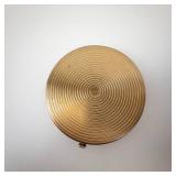 Vintage Pink Enamel Powder Compact - Floral Tree Pattern, 2.75 in Diameter