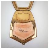 Elgin American Shield-Shaped Vanity Compact with Mirror - Gold Tone, Vintage