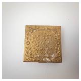 Volupte Floral Gold-Tone Powder Compact with Mirror - 2in Square