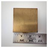 Volupte Floral Gold-Tone Powder Compact with Mirror - 2in Square