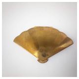 Wadsworth Gold-Tone Fan-Shaped Compact with Mirror - Vintage Vanity