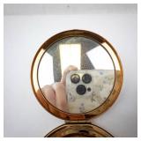 Elgin American Powder Compact - Gold Tone Round with Multicolor Star Inlay