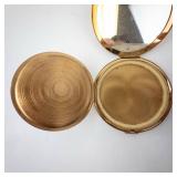 Elgin American Powder Compact - Gold Tone Round with Multicolor Star Inlay