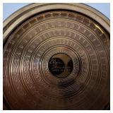 Elgin American Powder Compact - Gold Tone Round with Multicolor Star Inlay