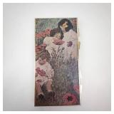 Vanity Mirror - Tri-Fold Gold-Tone with Poppy Field Print