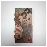 Vanity Mirror - Tri-Fold Gold-Tone with Poppy Field Print