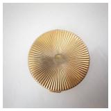 Gold-Tone Round Powder Compact - Scenic Enamel Canal Scene