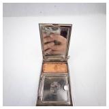 Girey US Army Presidential Vintage Powder Compact with Mirror - Gold Glitter Crest Case