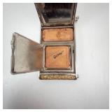 Girey US Army Presidential Vintage Powder Compact with Mirror - Gold Glitter Crest Case