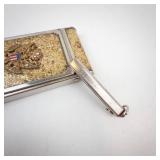 Girey US Army Presidential Vintage Powder Compact with Mirror - Gold Glitter Crest Case