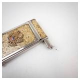 Girey US Army Presidential Vintage Powder Compact with Mirror - Gold Glitter Crest Case