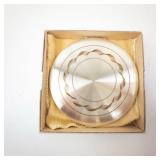 Fifth Avenue Gold-Tone Round Powder Compact With Mirror - Hand Engine-Turned