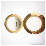 Fifth Avenue Gold-Tone Round Powder Compact With Mirror - Hand Engine-Turned