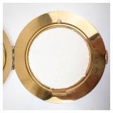 Fifth Avenue Gold-Tone Round Powder Compact With Mirror - Hand Engine-Turned