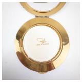 Fifth Avenue Gold-Tone Round Powder Compact With Mirror - Hand Engine-Turned