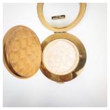 Fifth Avenue Gold-Tone Round Powder Compact With Mirror - Hand Engine-Turned