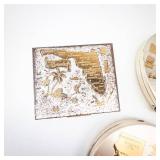 RITZ Gold-Tone Powder Compact - City Souvenir Lot: California, New York City, Florida