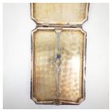 Silver-Plated Cigarette Case/Holder - Vintage Hinged with Two Interior Slots
