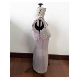 Adjustable Dress Form Mannequin - Vintage Studio Prop with Torn Pink/Gray Cover