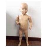 Large Vintage Child Mannequin - Jointed Limbs, Pale Vinyl, Cracked Head
