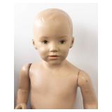 Large Vintage Child Mannequin - Jointed Limbs, Pale Vinyl, Cracked Head