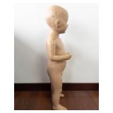 Large Vintage Child Mannequin - Jointed Limbs, Pale Vinyl, Cracked Head