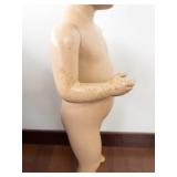 Large Vintage Child Mannequin - Jointed Limbs, Pale Vinyl, Cracked Head