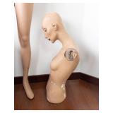 Mannequin Bust & Leg - Female Display Figures with Blue Floral Bikini Bottom (Do not connect)