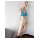Vintage LSS Full-Body Female Mannequin - Turquoise Bikini, Life-Size Display